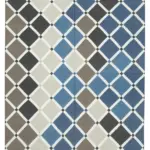 Duri Modern Mavi Pamuk Üstü Yün El Dokuma Kilim-245x297