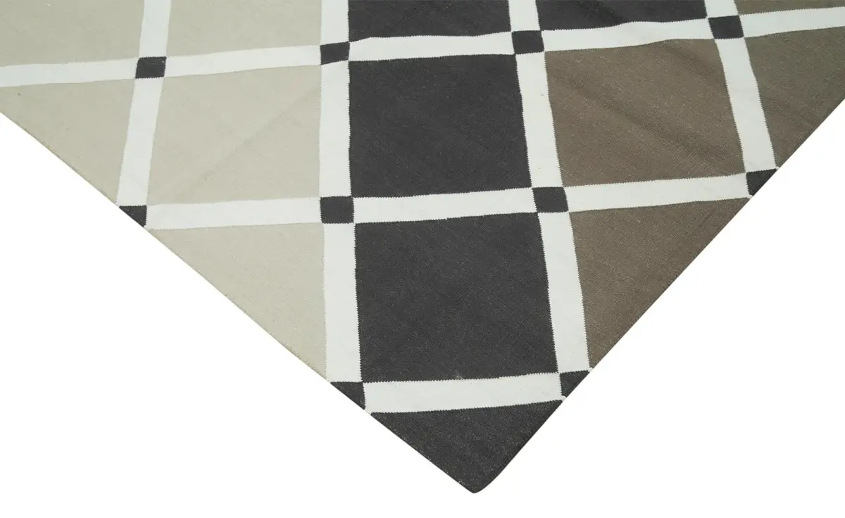 Duri Modern Mavi Pamuk Üstü Yün El Dokuma Kilim-245x297 - Görsel 4