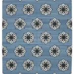 Duri Modern Mavi Pamuk Üstü Yün El Dokuma Kilim-247x297