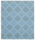 Duri Modern Mavi Pamuk Üstü Yün El Dokuma Kilim-252x306