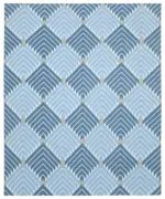 Duri Modern Mavi Pamuk Üstü Yün El Dokuma Kilim-246x300