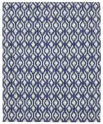 Duri Modern Mavi Pamuk Üstü Yün El Dokuma Kilim-245x300