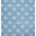 Duri Modern Mavi Pamuk Üstü Yün El Dokuma Kilim-280x360