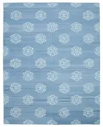 Duri Modern Mavi Pamuk Üstü Yün El Dokuma Kilim-280x360