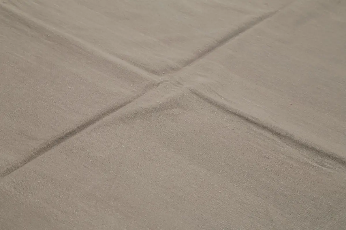 Duri Modern Kahverengi Pamuk Üstü Yün El Dokuma Kilim-280x370 - Görsel 5