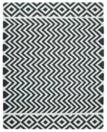 Duri Modern Siyah Pamuk Üstü Yün El Dokuma Kilim-278x362