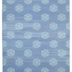 Duri Modern Mavi Pamuk Üstü Yün El Dokuma Kilim-267x360