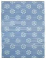 Duri Modern Mavi Pamuk Üstü Yün El Dokuma Kilim-267x360