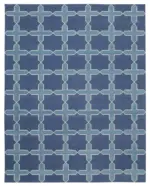 Duri Modern Mavi Pamuk Üstü Yün El Dokuma Kilim-280x358