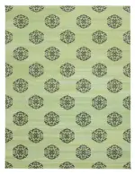 Duri Modern Yeşil Pamuk Üstü Yün El Dokuma Kilim-277x358