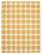 Duri Modern Sarı Pamuk Üstü Yün El Dokuma Kilim-280x357