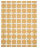 Duri Modern Sarı Pamuk Üstü Yün El Dokuma Kilim-283x358