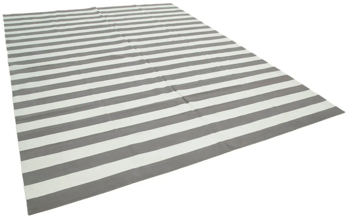 Duri Modern Gri Pamuk Üstü Yün El Dokuma Kilim-271x365 - Görsel 2