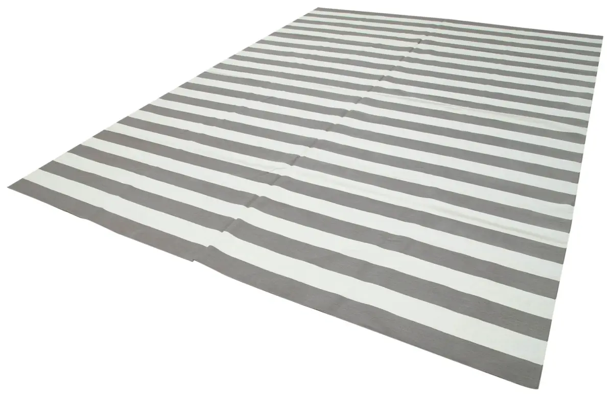 Duri Modern Gri Pamuk Üstü Yün El Dokuma Kilim-271x365 - Görsel 3