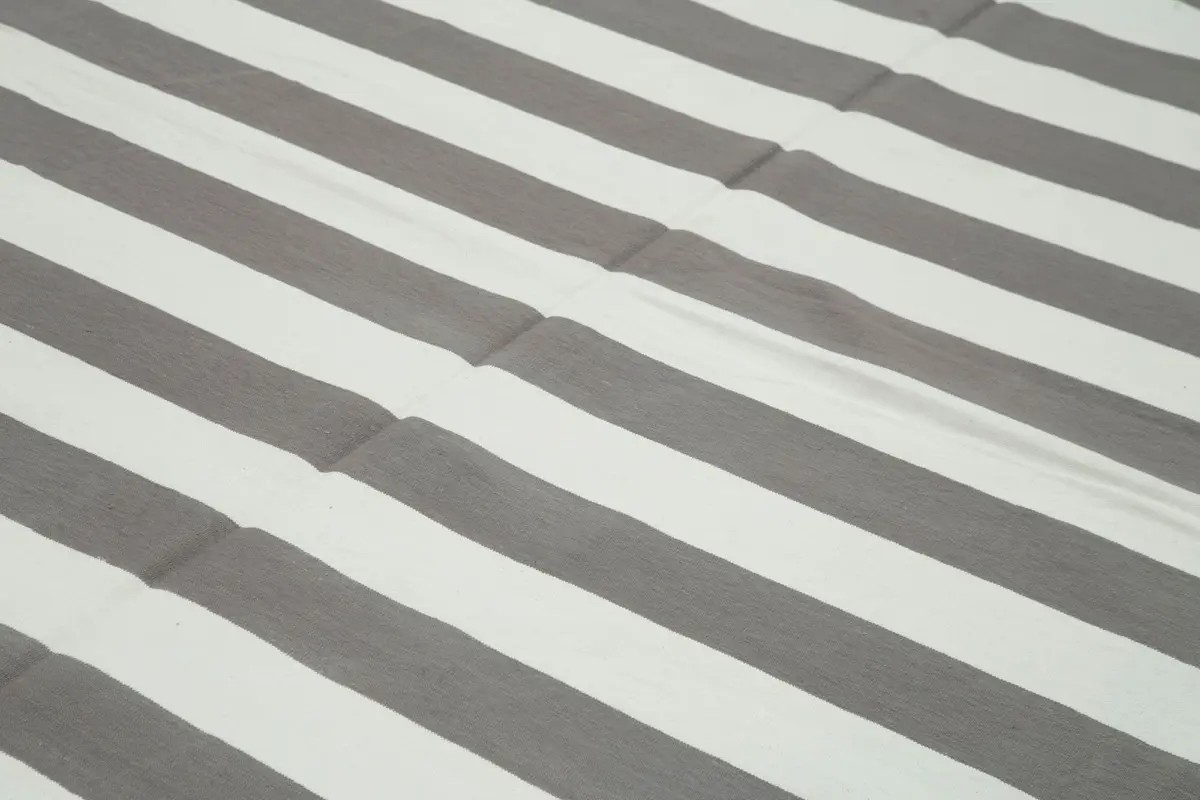 Duri Modern Gri Pamuk Üstü Yün El Dokuma Kilim-271x365 - Görsel 5