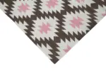 Duri Modern Kahverengi Pamuk Üstü Yün El Dokuma Kilim-278x365 - Görsel 4