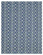 Duri Modern Mavi Pamuk Üstü Yün El Dokuma Kilim-282x364