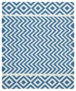 Duri Modern Mavi Pamuk Üstü Yün El Dokuma Kilim-250x300