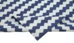 Duri Modern Mavi Pamuk Üstü Yün El Dokuma Kilim-240x300 - Görsel 6
