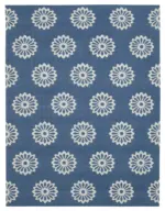 Duri Modern Mavi Pamuk Üstü Yün El Dokuma Kilim-277x364