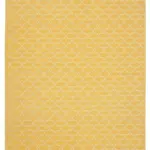 Duri Modern Sarı Pamuk Üstü Yün El Dokuma Kilim-282x353