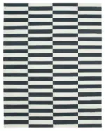 Duri Modern Siyah Pamuk Üstü Yün El Dokuma Kilim-278x361