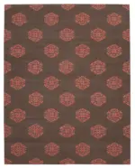 Duri Modern Kahverengi Pamuk Üstü Yün El Dokuma Kilim-285x364