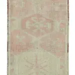 Herki Eskitme Bej Pamuk Üzerine Yün El Dokuma Halı-094x343