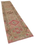 Herki Eskitme Bej Pamuk Üzerine Yün El Dokuma Halı-081x396 - Görsel 2