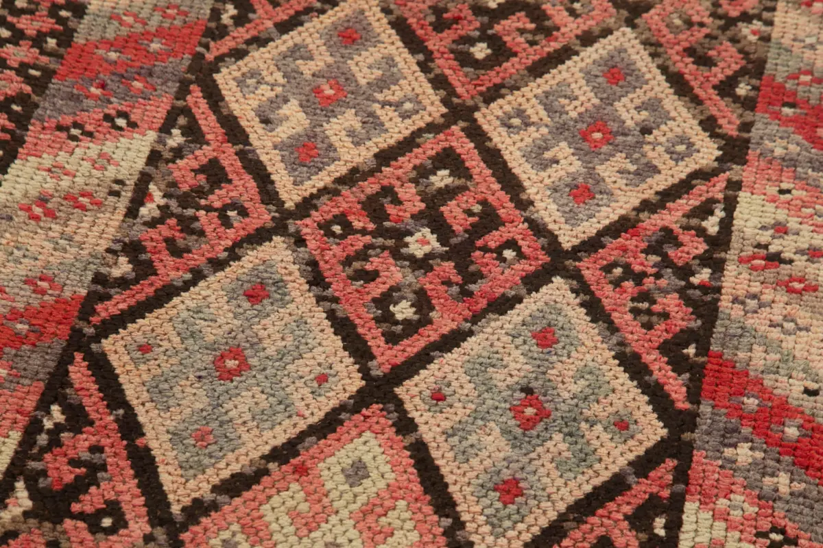 Herki Eskitme Bej Pamuk Üzerine Yün El Dokuma Halı-090x417 - Görsel 5