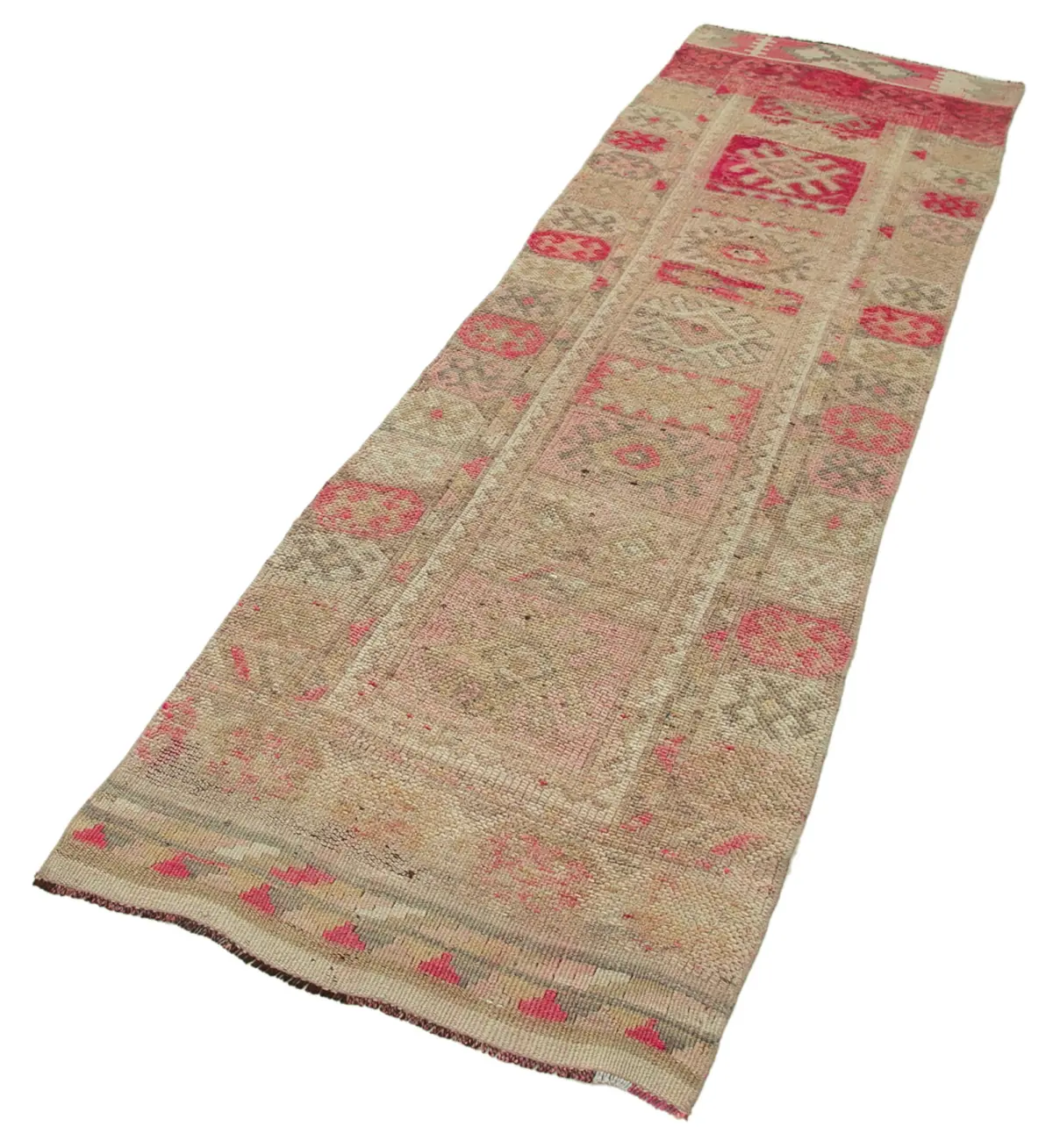 Herki Eskitme Bej Pamuk Üzerine Yün El Dokuma Halı-080x283 - Görsel 3