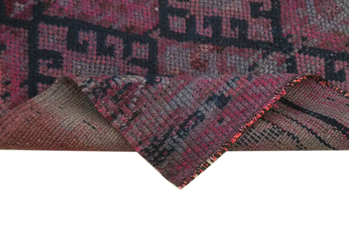 Herki Eskitme Mor Pamuk Üzerine Yün El Dokuma Halı-078x311 - Görsel 6