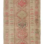 Herki Eskitme Bej Pamuk Üzerine Yün El Dokuma Halı-077x331