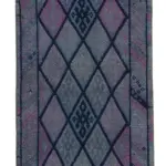Herki Eskitme Mor Pamuk Üzerine Yün El Dokuma Halı-085x368