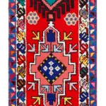 Herki Eskitme Kırmızı Pamuk Üzerine Yün El Dokuma Halı-080x402