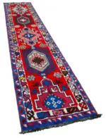 Herki Eskitme Kırmızı Pamuk Üzerine Yün El Dokuma Halı-080x402 - Görsel 2