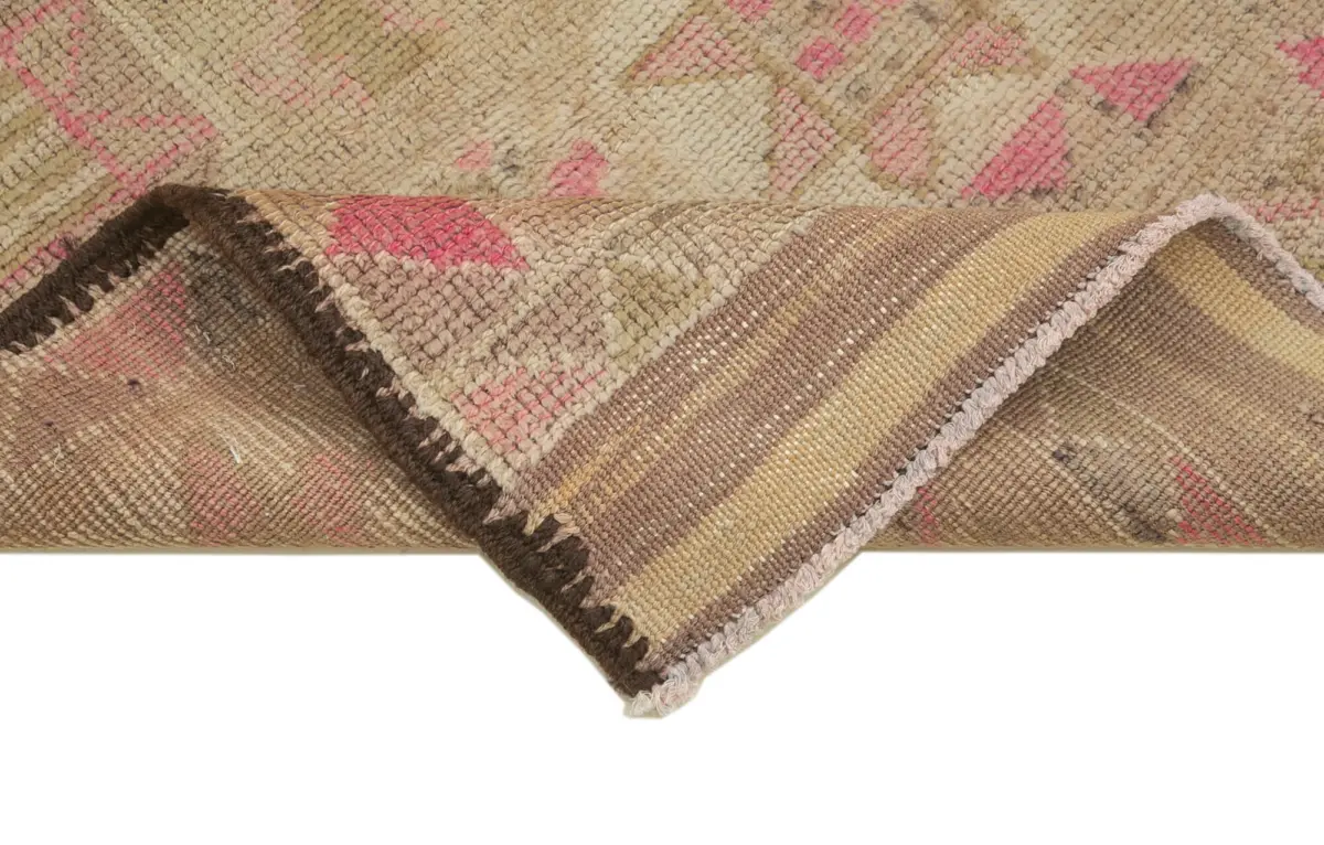 Herki Eskitme Bej Pamuk Üzerine Yün El Dokuma Halı-085x337 - Görsel 6