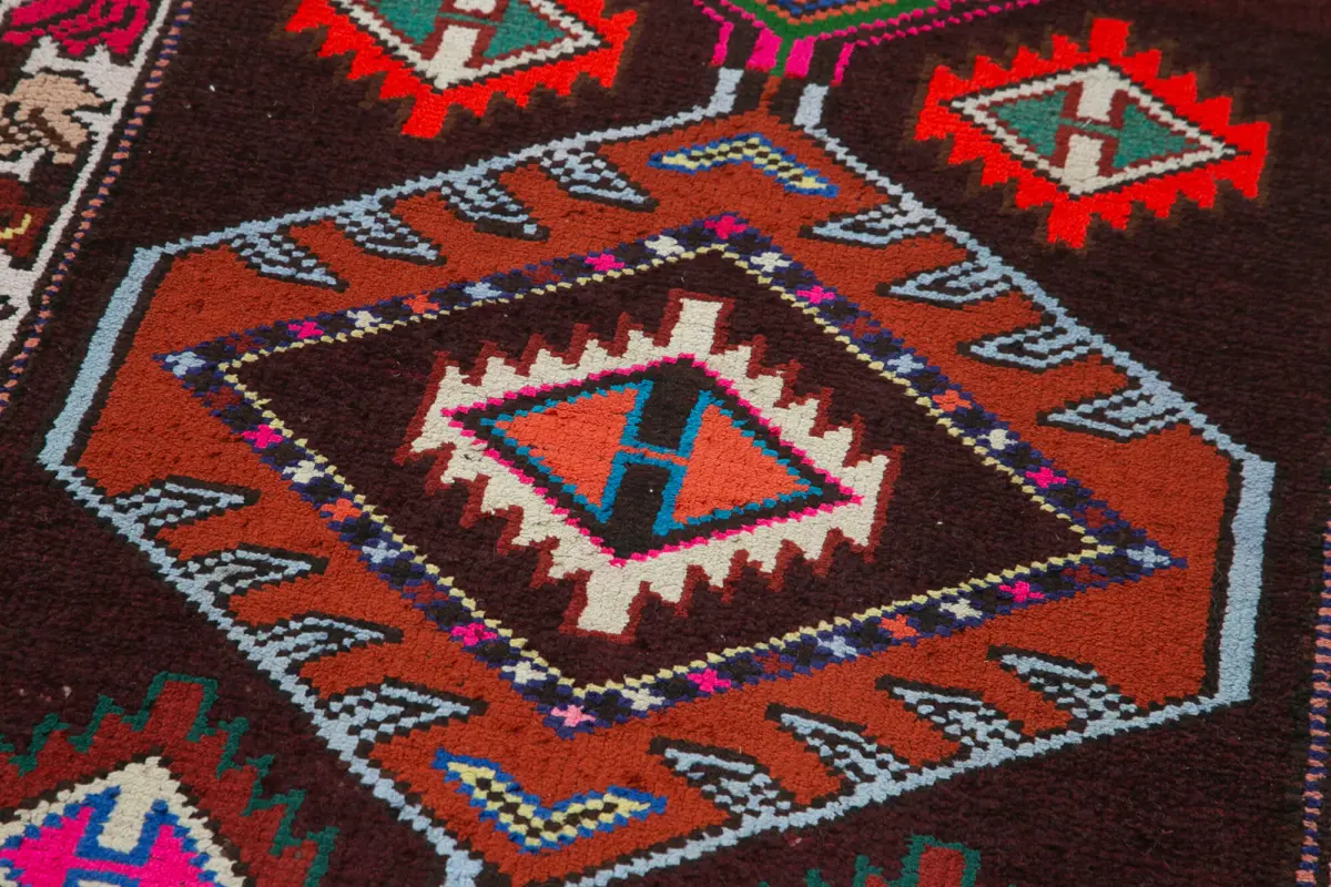 Herki Eskitme Multi Pamuk Üzerine Yün El Dokuma Halı-090x364 - Görsel 5