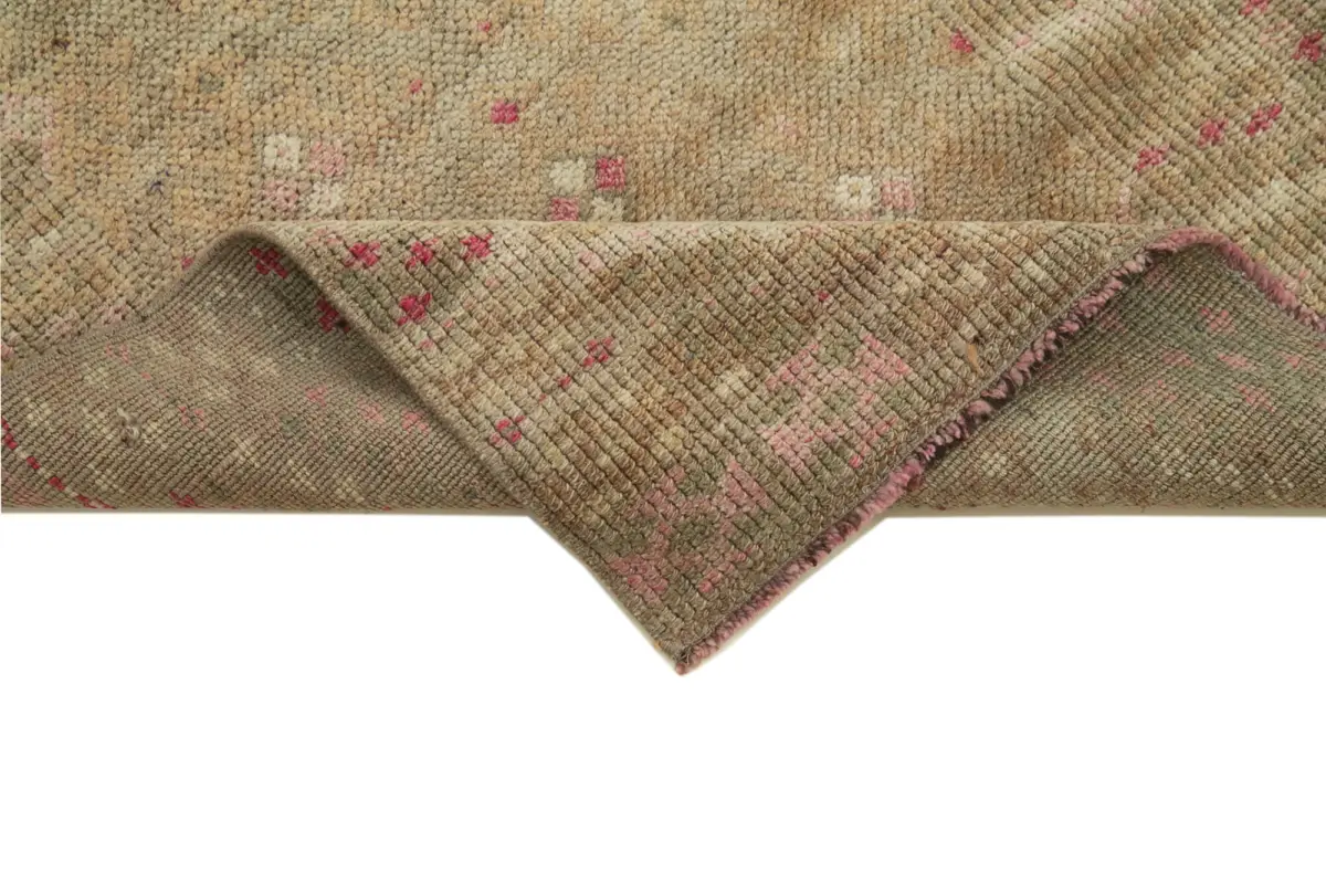 Herki Eskitme Bej Pamuk Üzerine Yün El Dokuma Halı-087x382 - Görsel 6