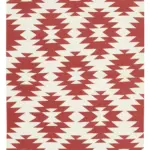 Duri Modern Kırmızı Pamuk Üstü Yün El Dokuma Kilim-107x166