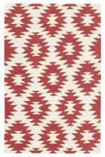 Duri Modern Kırmızı Pamuk Üstü Yün El Dokuma Kilim-107x166