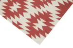 Duri Modern Kırmızı Pamuk Üstü Yün El Dokuma Kilim-107x166 - Görsel 4