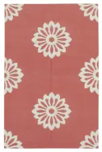 Duri Modern Kırmızı Pamuk Üstü Yün El Dokuma Kilim-107x166