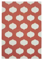 Duri Modern Kırmızı Pamuk Üstü Yün El Dokuma Kilim-190x272