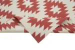 Duri Modern Kırmızı Pamuk Üstü Yün El Dokuma Kilim-245x301 - Görsel 6