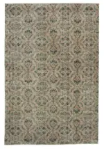 Damalı Modern Dizayn Geometrik Turuncu Pamuk Üstü Yün El Dokuma Halı-186x280