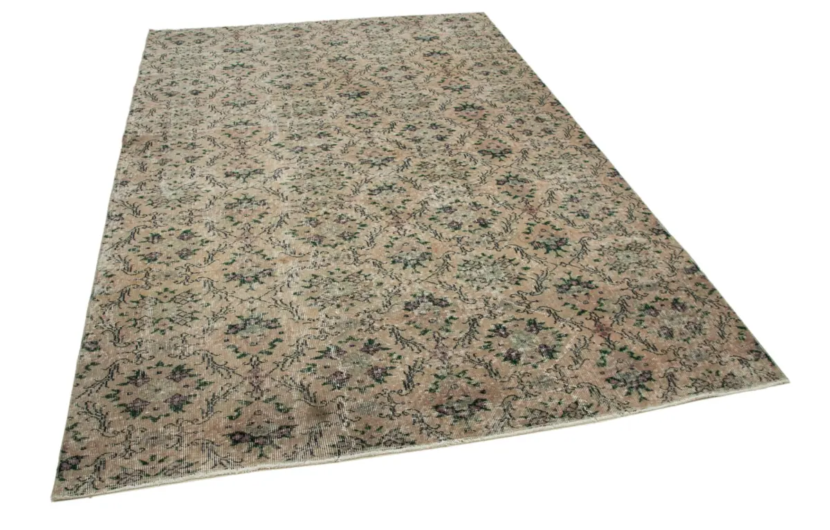 Damalı Modern Dizayn Geometrik Turuncu Pamuk Üstü Yün El Dokuma Halı-186x280 - Görsel 2