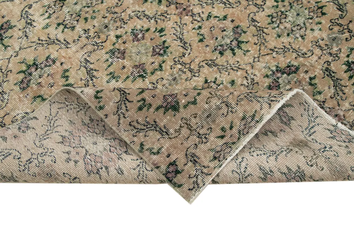 Damalı Modern Dizayn Geometrik Turuncu Pamuk Üstü Yün El Dokuma Halı-186x280 - Görsel 6