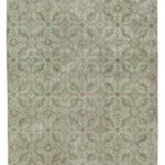 Damalı Modern Dizayn Geometrik Bej Pamuk Üstü Yün El Dokuma Halı-170x269