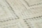 Damalı Modern Dizayn Geometrik Bej Pamuk Üstü Yün El Dokuma Halı-127x317 - Görsel 5